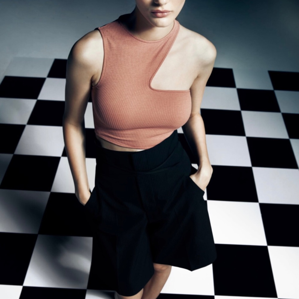 Zara Asymmetrical Crop Top